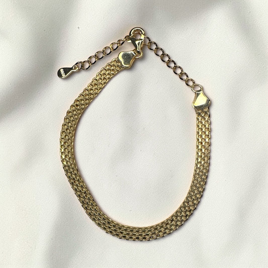 Wide Braided Luxe Bracelet – S925 Sterling Silver (Gold & Silver)