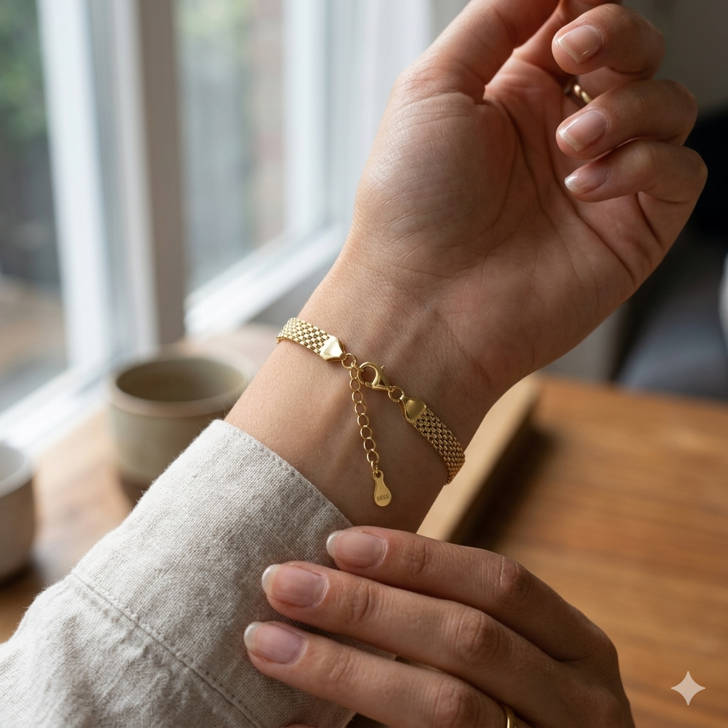 Wide Braided Luxe Bracelet – S925 Sterling Silver (Gold & Silver)