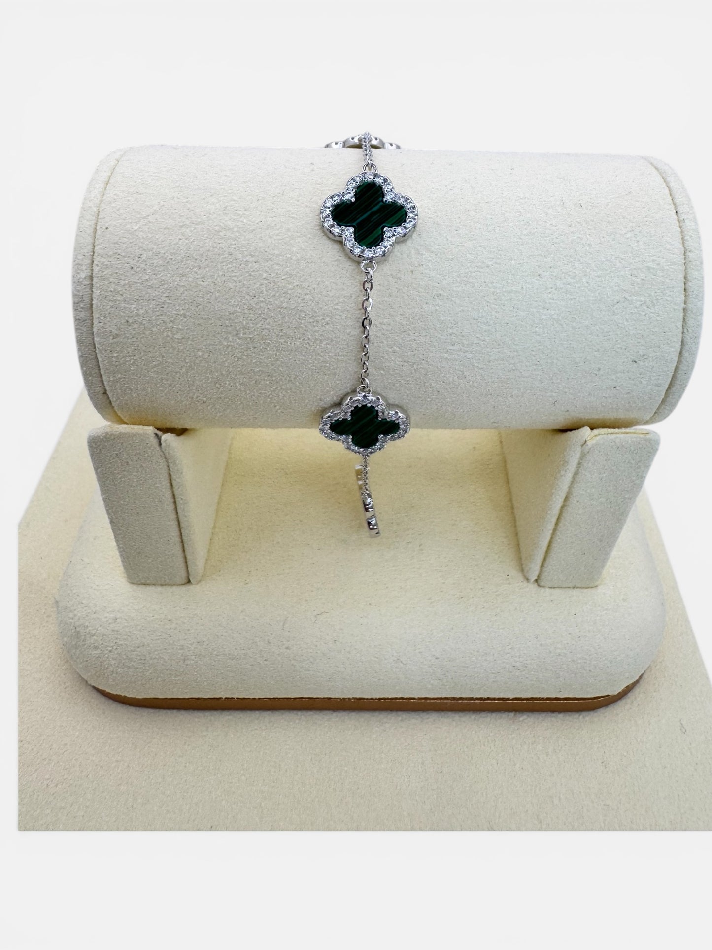 Four-Leaf Clover Charm Bracelet in S925 Sterling Silver