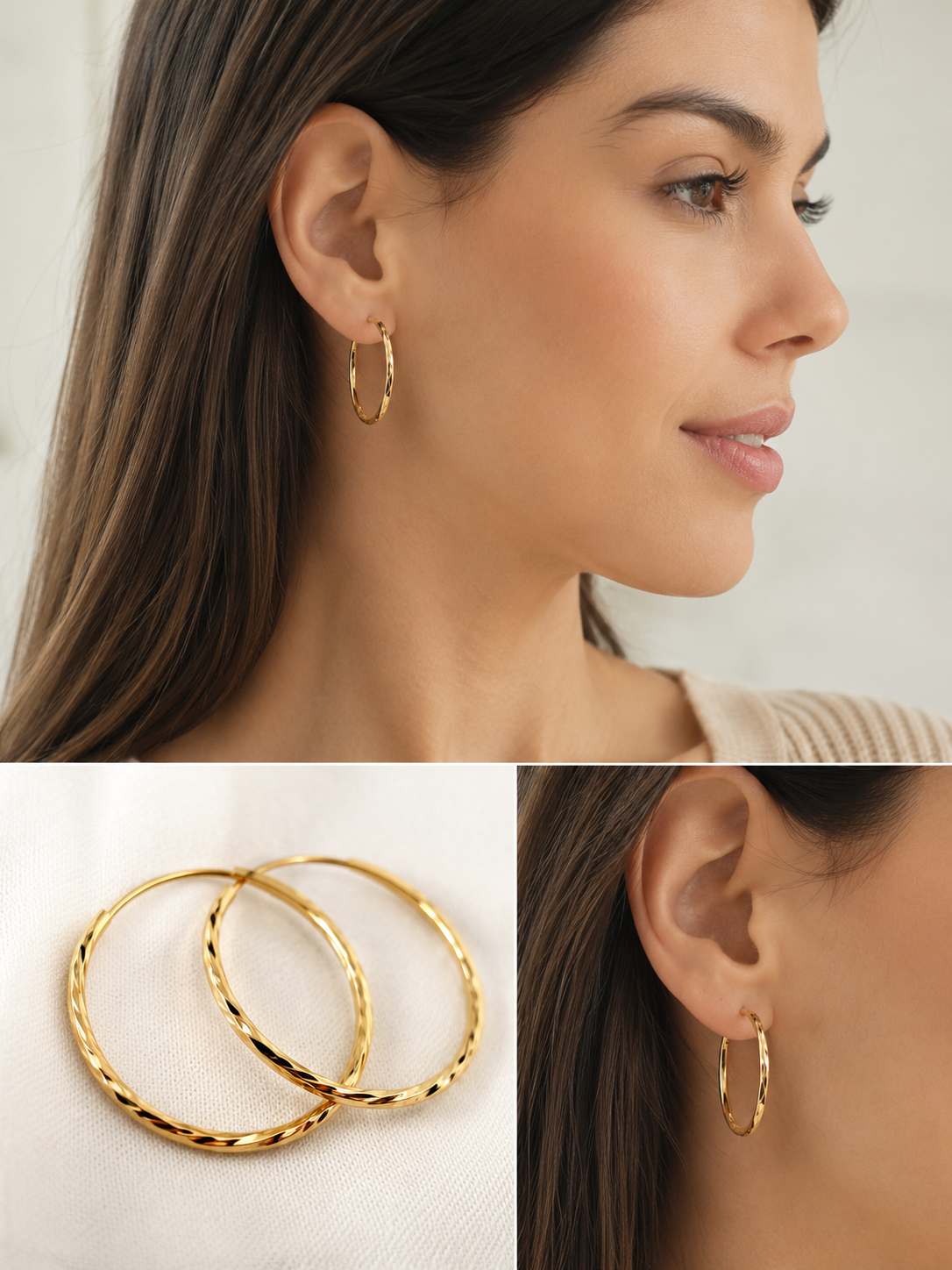 Trendy Gold Plated Hoop Earrings