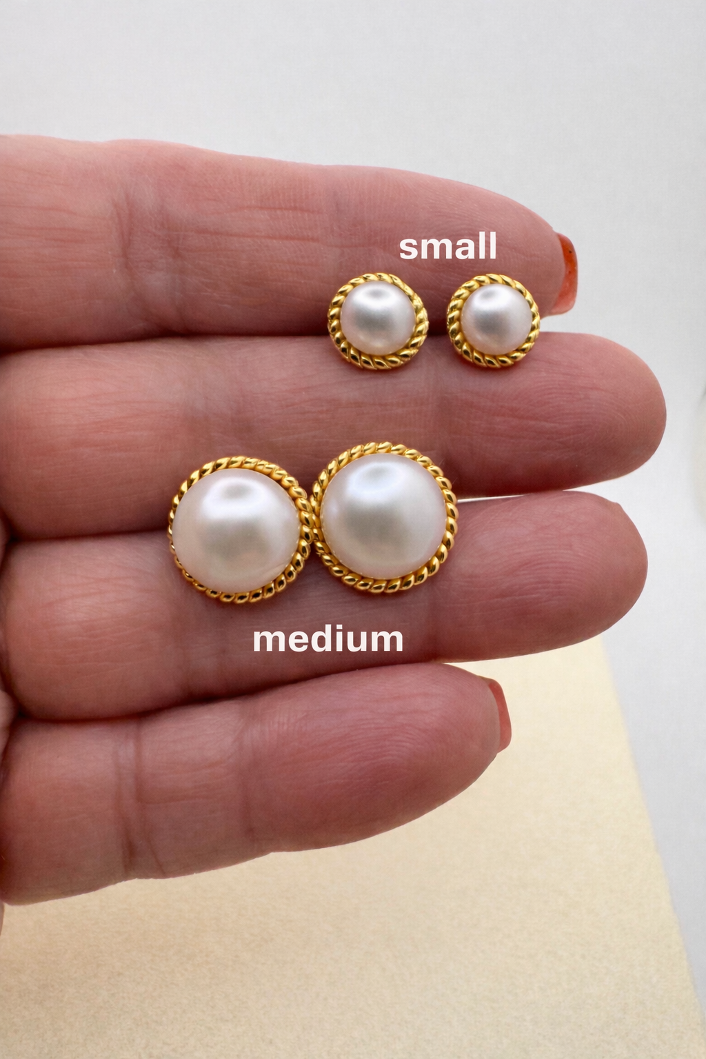 Medium Classic Freshwater Pearl Rope Stud Earrings – S925 Sterling Silver