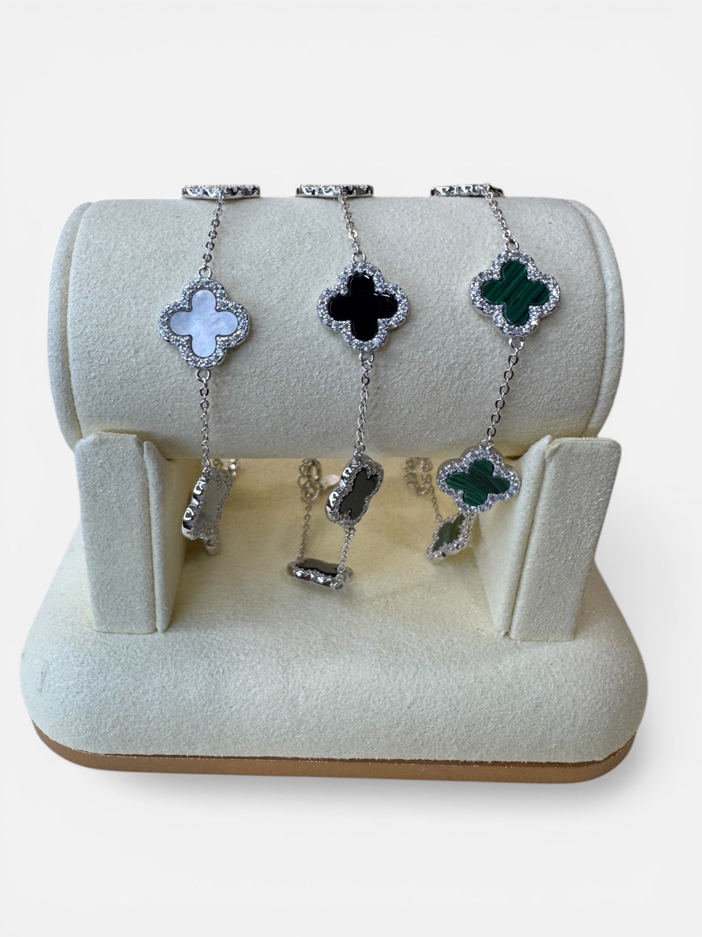 Four-Leaf Clover Charm Bracelet in S925 Sterling Silver