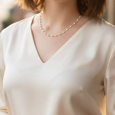 Freshwater Pearl Chain Necklace Gold-Plated S925 Sterling Silve