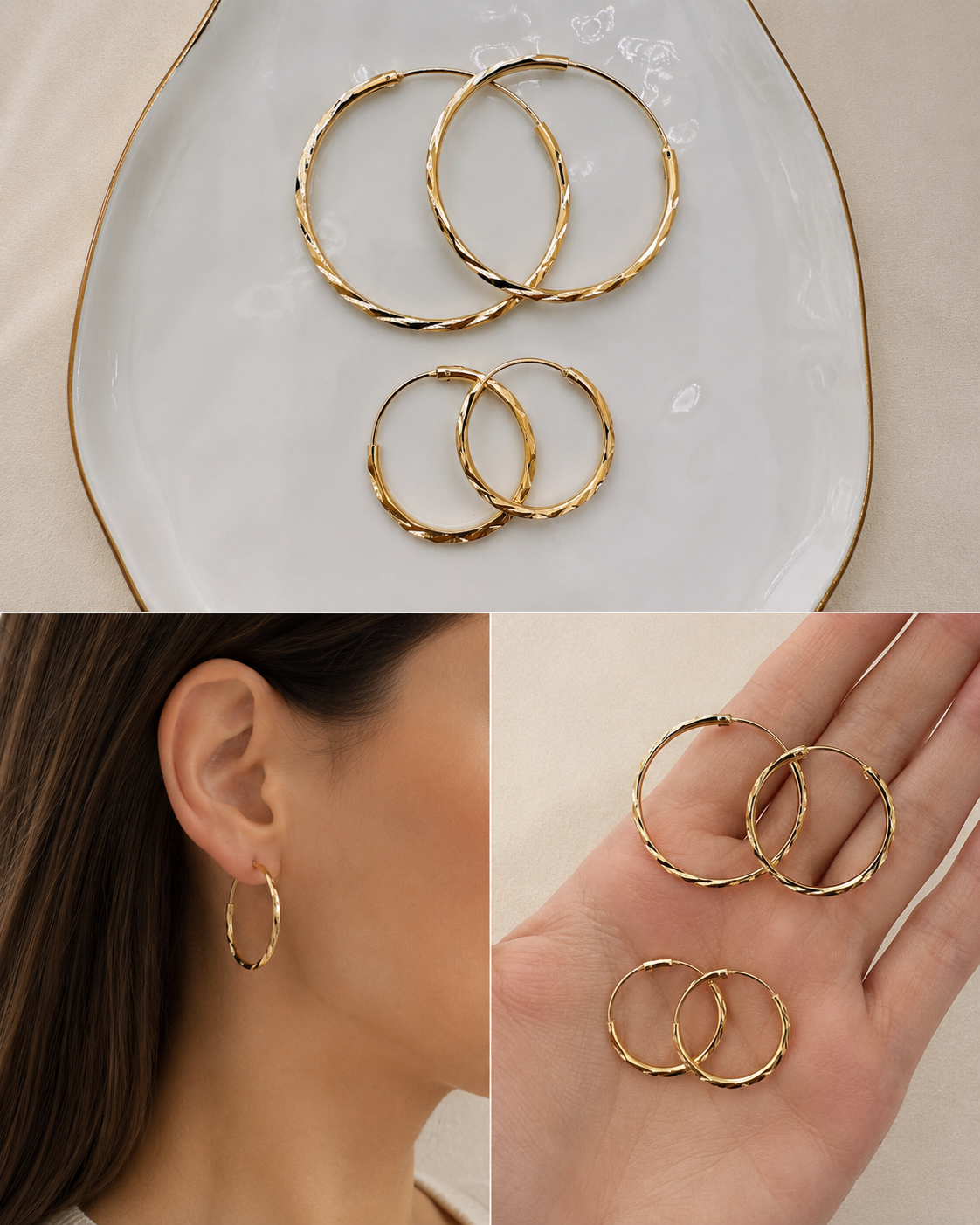 Trendy Gold Plated Hoop Earrings