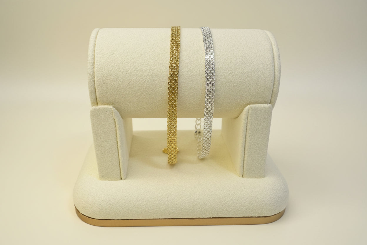 Wide Braided Luxe Bracelet – S925 Sterling Silver (Gold & Silver)