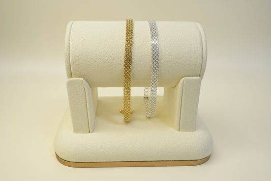 Wide Braided Luxe Bracelet – S925 Sterling Silver (Gold & Silver)