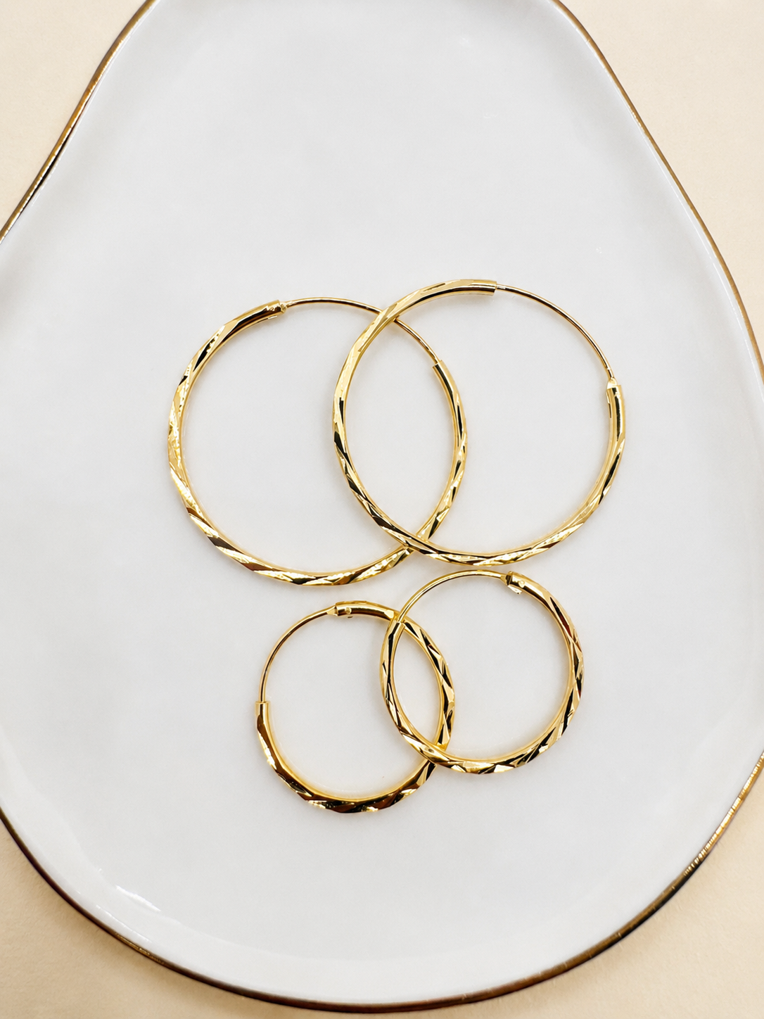 Trendy Gold Plated Hoop Earrings
