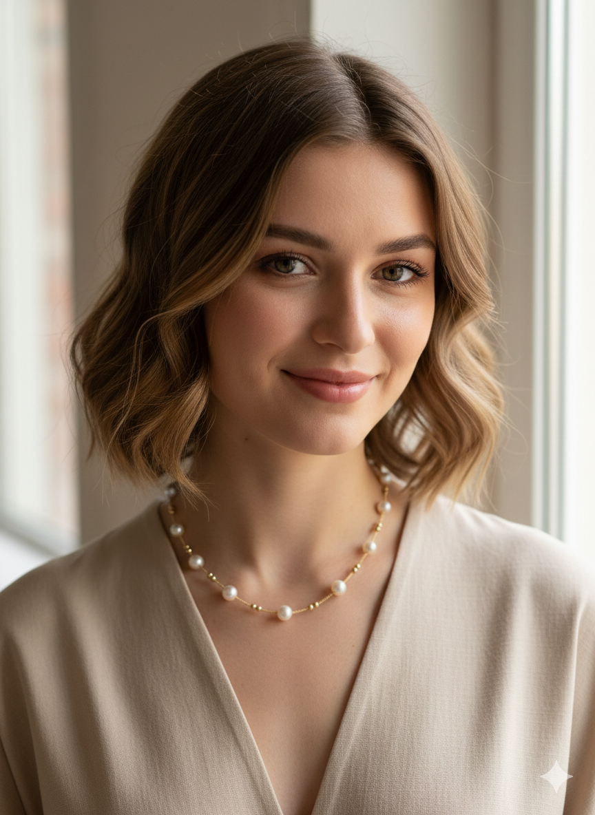 Freshwater Pearl Chain Bracelet & Necklace (Double Bead) Set – Gold Plated S925 Sterling Silver
