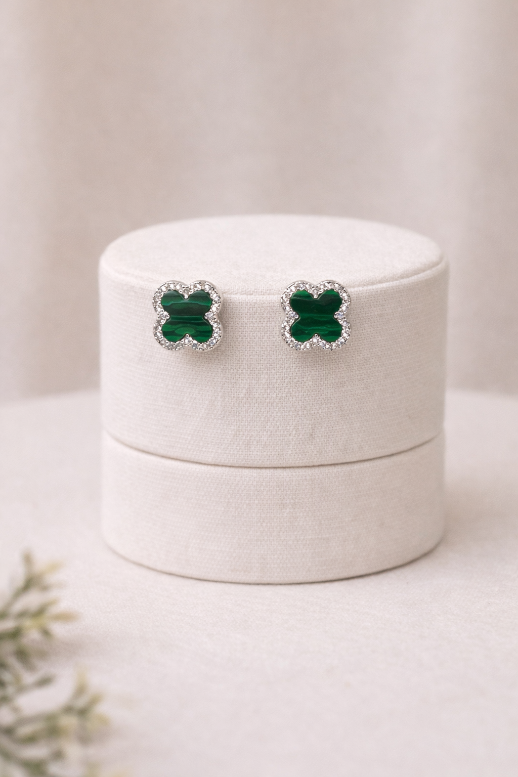 Four-Leaf Clover Charm Earrings – S925 Sterling Silver