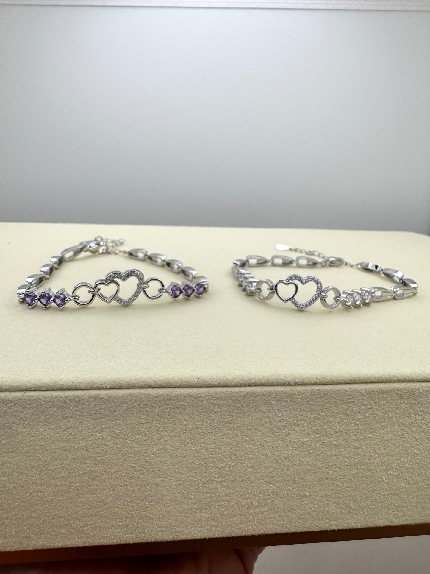 Matching Mom & Daughter Interlocking Heart Bracelet | Silver Plated with CZ