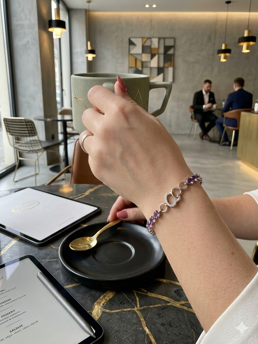 Matching Mom & Daughter Interlocking Heart Bracelet | Silver Plated with CZ