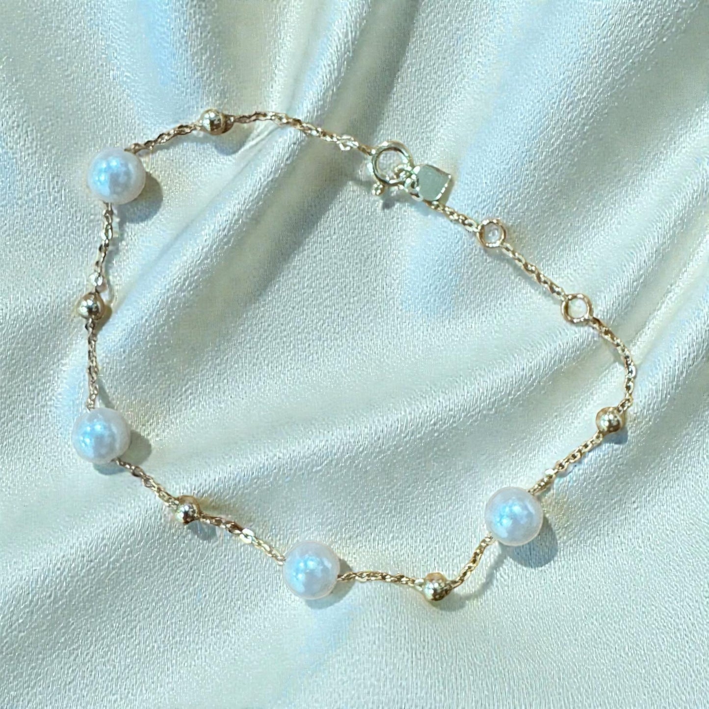 Freshwater Pearl Chain Bracelet – Gold Plated S925 Sterling Silver