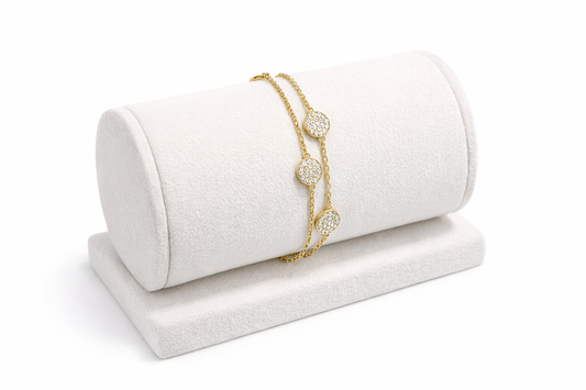 Timeless Pavé Circle Bracelet – Gold Plated S925 Silver