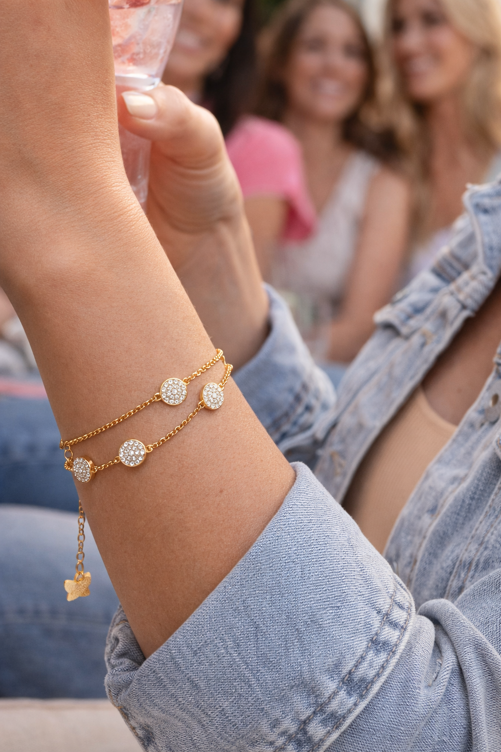 Timeless Pavé Circle Bracelet – Gold Plated S925 Silver