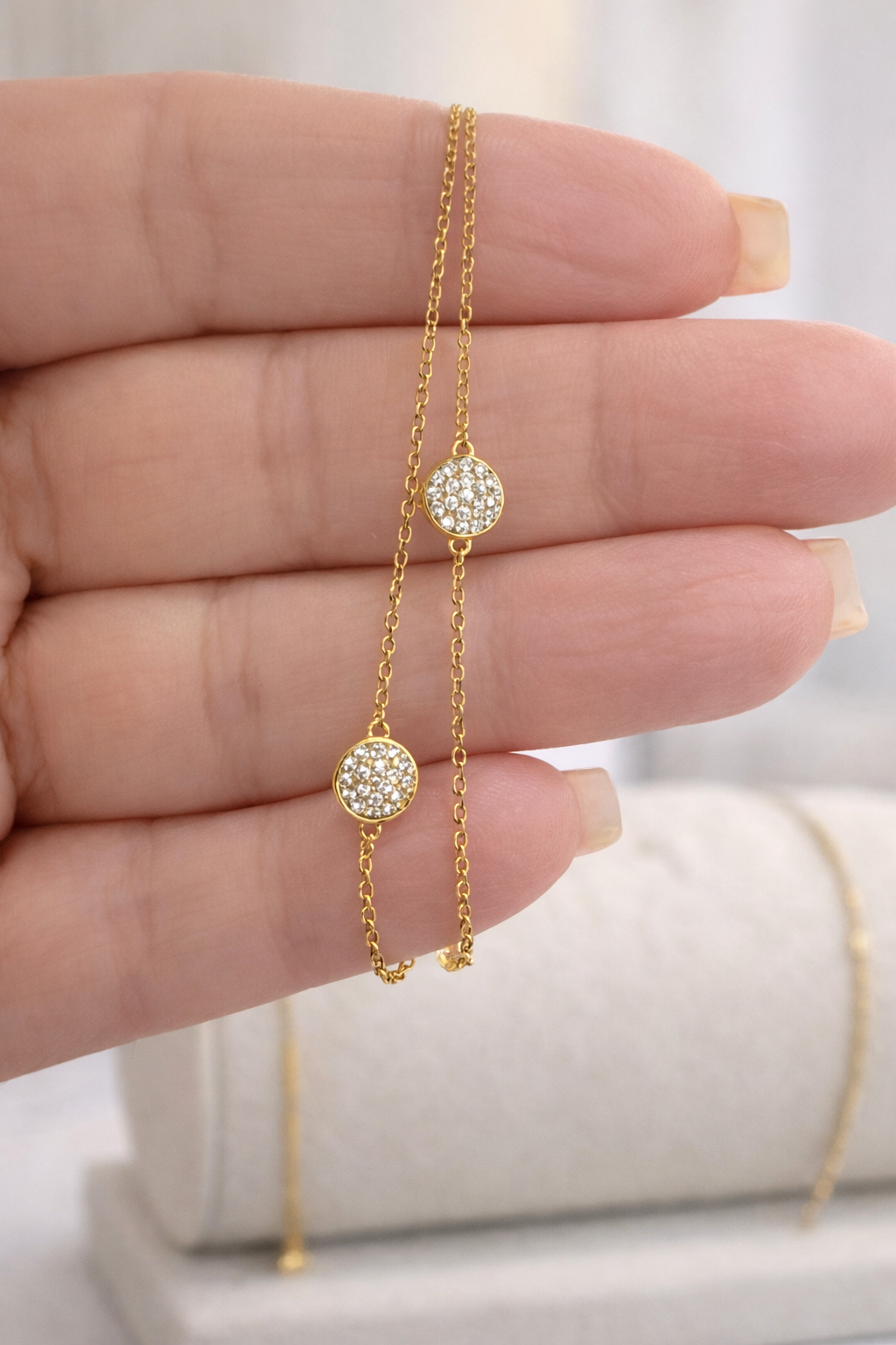 Timeless Pavé Circle Bracelet – Gold Plated S925 Silver